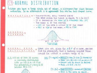 IB Maths SL - Topic 5 Statistics - Notes