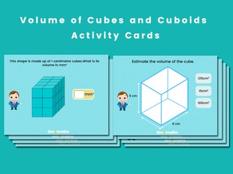 Volume of Cubes and Cuboids Activity Cards