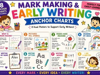 Mark Making and Early Writing Early Level Anchor Charts
