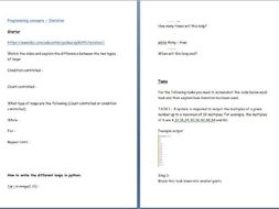 igcse computer science programming worksheets teaching