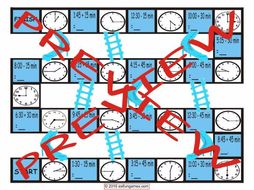 Telling Time Chutes and Ladders Board Game