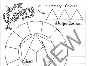 Colour theory introduction work sheets