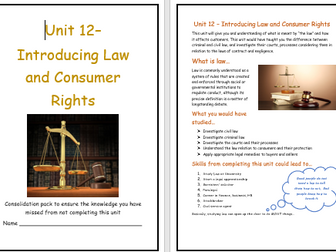 Unit 12 - Introducing Law and Consumer Rights wordbook