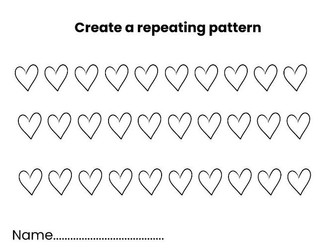 Valentine’s Day Colour Repeating Patterns – EYFS Resource