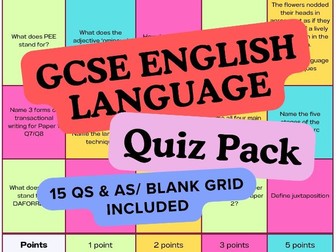 GCSE English Language Revision Grid Pack