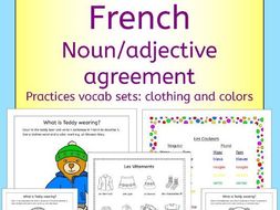 French clothing and colors - Noun adjective agreement practice