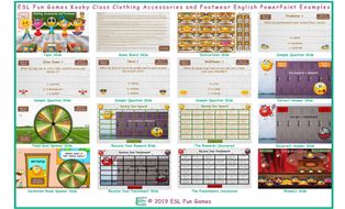 Clothing Accessories and Footwear Kooky Class English PowerPoint Game