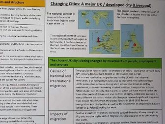 GCSE Edexcel A topic 4 changing cities Liverpool knowledge organiser