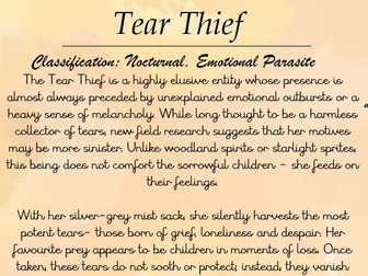 The Tear Thief 2 Week Planning