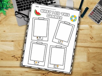 What Did You Do This Summer Back To School Special Education Activity