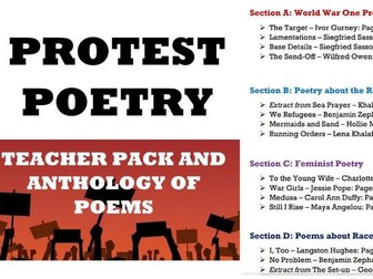 Protest Poetry - KS3 Anthology of poems and Introduction Lesson