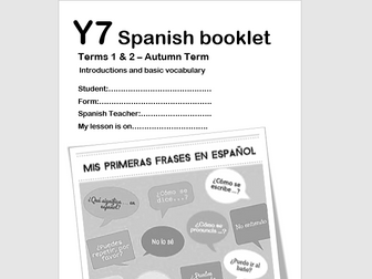 Y7 Spanish Booklet -Term1- Introductions