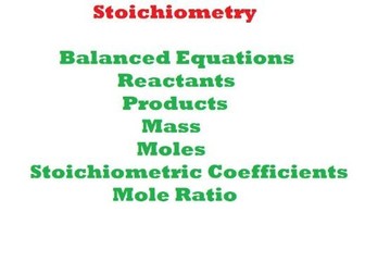 Stoichiometry 1: Moles and Masses