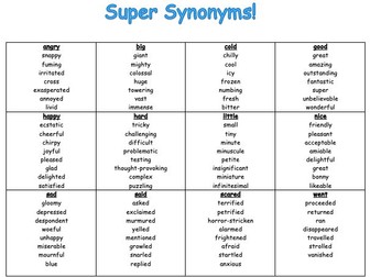 Super Synonym word mat display