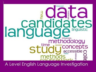 OCR A Level English Language Investigation (NEA) Student Booklets 1 & 2