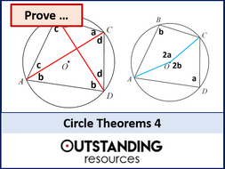 Circle Theorems 4 - Theorem Problems / Proof (+ worksheet) by