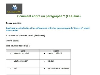How to write a simple paragraph in A-Level French