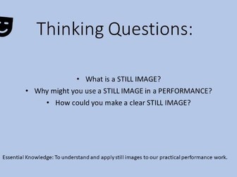 Singular Still Image Lesson - Drama