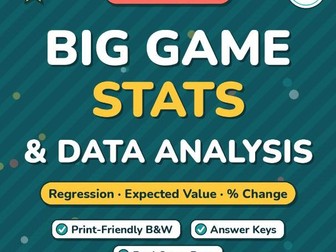 Big Game Sports Statistics & Data Analysis | Regression, Expected Value 9-12