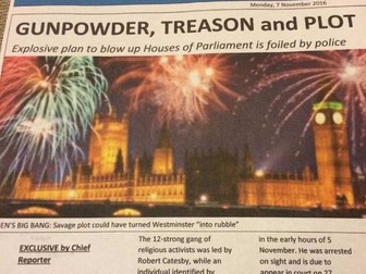 Gun Powder Plot Newspaper