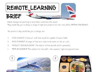 Remote Learning tasks for DT Years 7, 8 and 9
