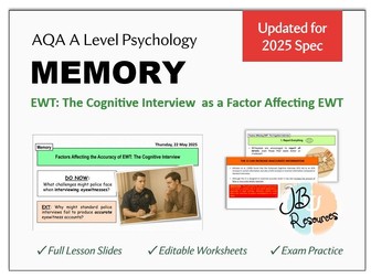 MEMORY: THE COGNITIVE INTERVIEW | AQA A-Level Psychology (Updated for Sept 2025)