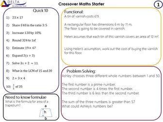 Crossover Maths Starters