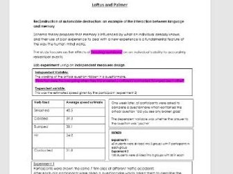 Loftus&Palmer key notes revision sheet