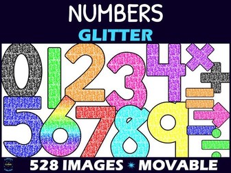 Glitter Numbers Font Clipart
