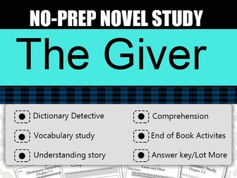 The Giver Novel Study-Complete Novel Study.