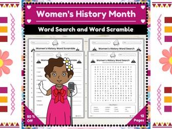 Women's History Month Word Search & Scramble : Word Games & Challenges