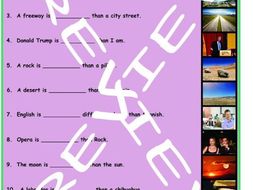 Comparative Adjectives 3 Photo Worksheet Set