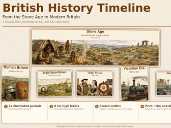 KS2 British History Timeline with additional events (based on the National Curriculum)
