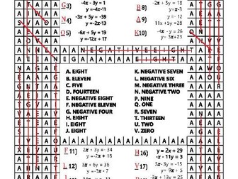 Solving System of Equations by Substitution-puzzle