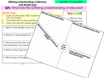 Differing Understandings of Miracles – Anti-Realist Views