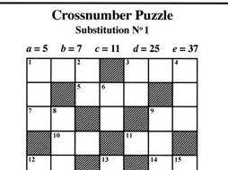 substitution no1 crossnumber puzzles teaching resources