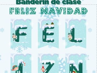 Banderín Feliz Navidad Bunting class display