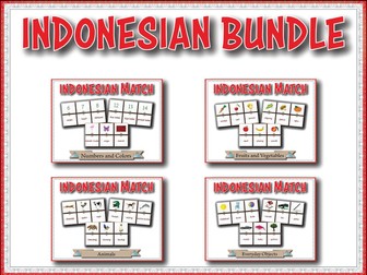 Indonesian Vocabulary Match Bundle