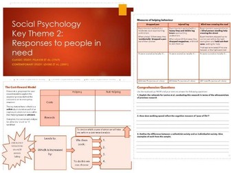 OCR A Level Psychology Social Area Key Theme 2 People in Need Bundle