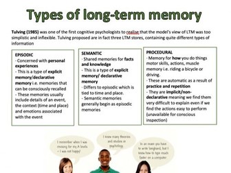 Memory revision guide