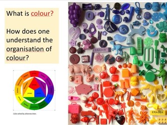 KS3 Colour wheel, colour terms, colour theory clear steps on making a colour wheel
