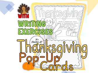 Thanksgiving Pop-Up Cards with Writing Exercises | Thanksgiving Project