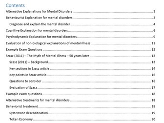 Alternative Explanations Booklet Mental Health topic