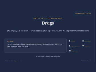 IGCSE Biology 0610 U15 Drugs — EAL