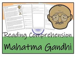 UKS2 History - Mahatma Gandhi Reading Comprehension Activity by