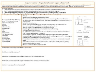 AQA Combined Science Required Practical Summary sheets.