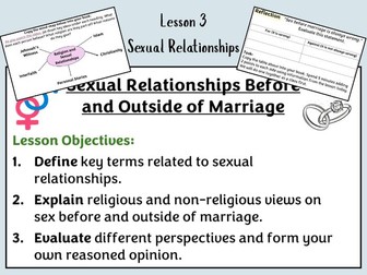 Sexual Relationships Before and Outside of Marriage – Lesson 3 (AQA Theme A)
