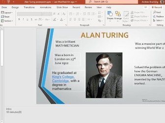 Alan Turing  Powerpoint for maths and Caeser Ciphers