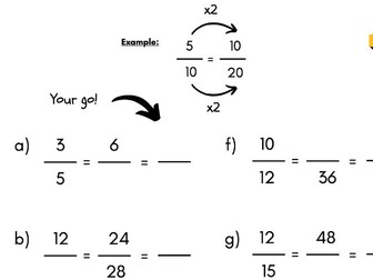 Equivalent fractions worksheet