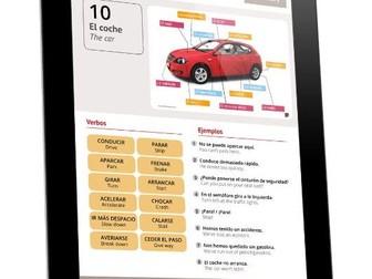 The car in Spanish, Vocabulary worksheet